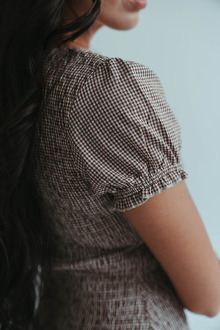 Burgundy Gingham Midi