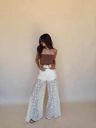 Cream Lace Flares