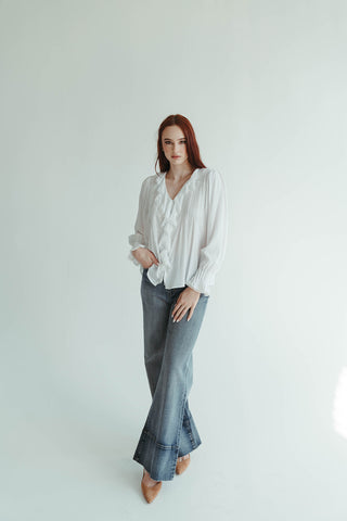 White Ruffle Blouse