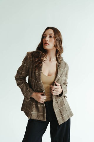 Wool Plaid Blazer