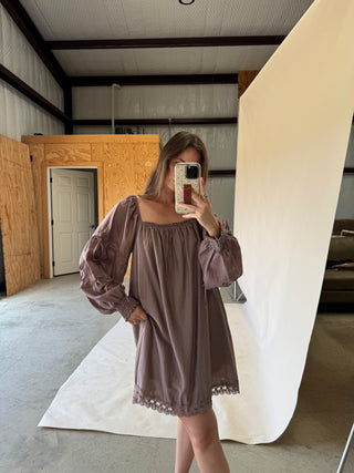 Lavender Lace Mini Dress
