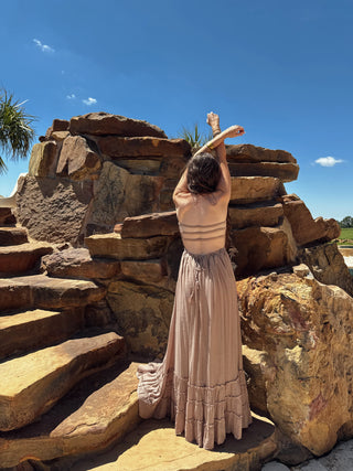 Matte Brown Maxi Dress