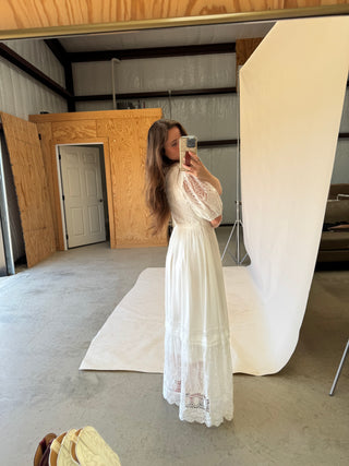 White Glass Lace Maxi Dress