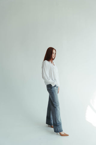 White Ruffle Blouse