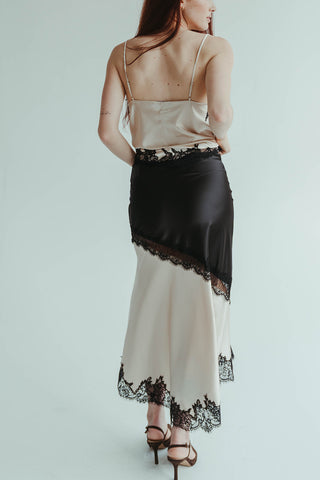 Vivienne Satin Midi Skirt