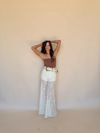 Cream Lace Flares