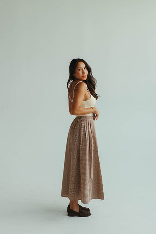 Ginger Gingham Midi Skirt
