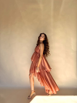 Peach Ruffle Dress