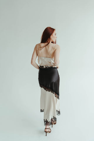 Vivienne Satin Midi Skirt