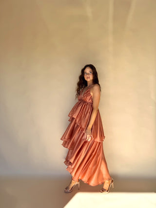Peach Ruffle Dress