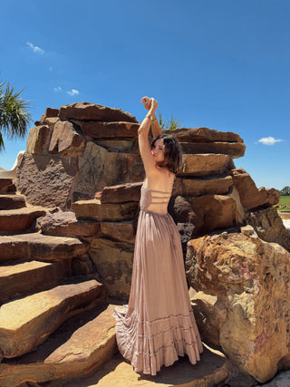 Matte Brown Maxi Dress
