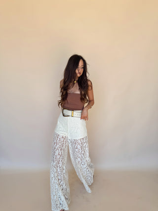 Cream Lace Flares