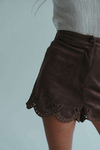 South Suede Shorts in Dk Brown