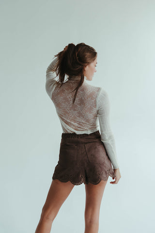 South Suede Shorts in Dk Brown