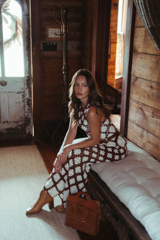 Wine Crochet Maxi Top