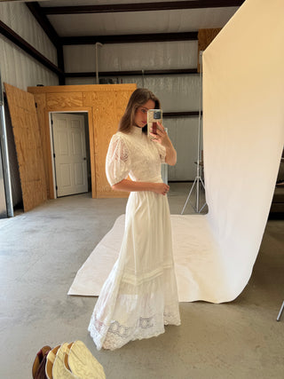 White Glass Lace Maxi Dress