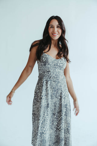 Leopard Bustier Corset Midi