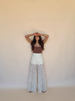 Cream Lace Flares
