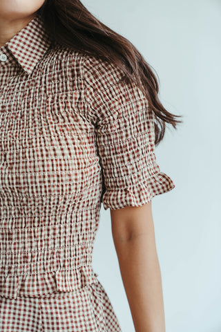 Ginger Button Up Top