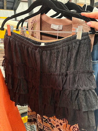 Black Lace Mini Skirt