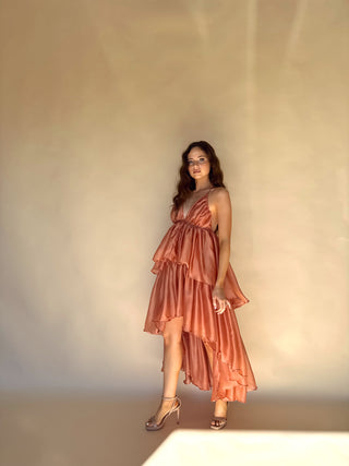 Peach Ruffle Dress