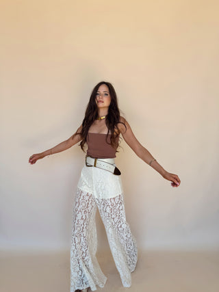 Cream Lace Flares