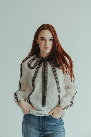 Cascade Bow Blouse