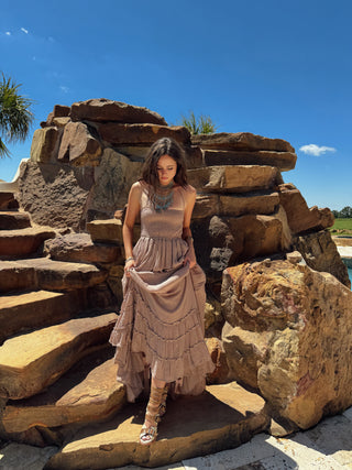 Matte Brown Maxi Dress