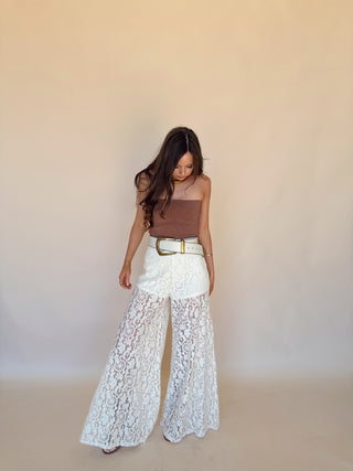 Cream Lace Flares