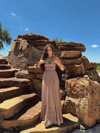 Matte Brown Maxi Dress