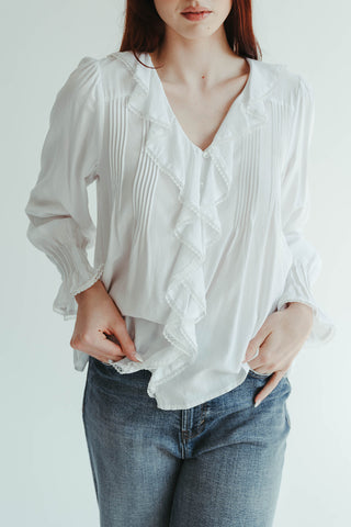White Ruffle Blouse