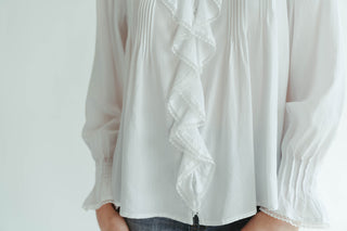 White Ruffle Blouse