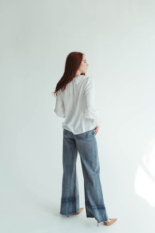 White Ruffle Blouse