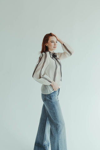 Cascade Bow Blouse