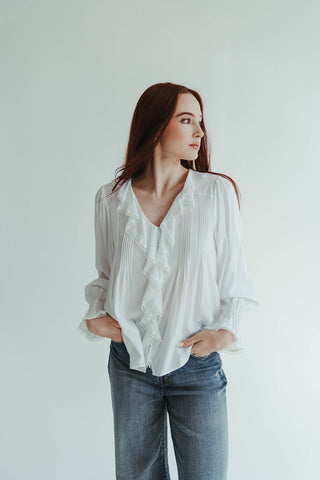 White Ruffle Blouse