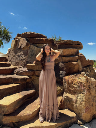 Matte Brown Maxi Dress
