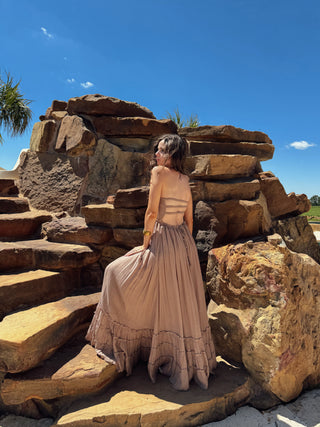 Matte Brown Maxi Dress