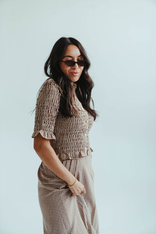 Ginger Button Up Top