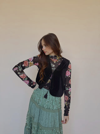 Black Velvet Vest