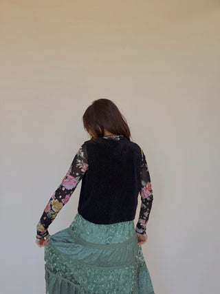 Black Velvet Vest