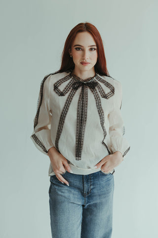 Cascade Bow Blouse