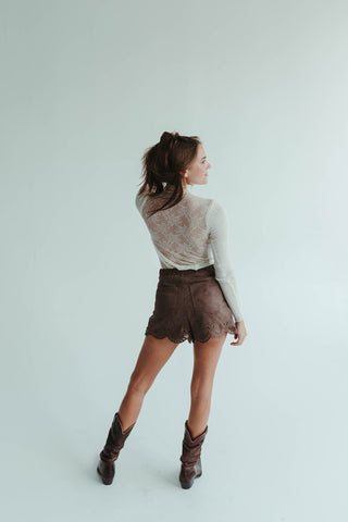 South Suede Shorts in Dk Brown