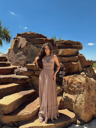 Matte Brown Maxi Dress