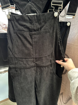 Black Corduroy Overalls