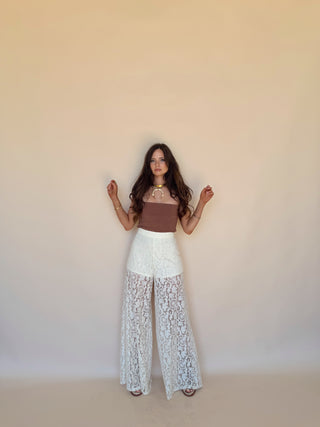 Cream Lace Flares