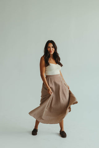 Ginger Gingham Midi Skirt