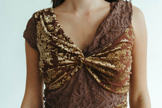 Bronzed Velvet Mini Dress