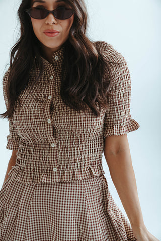 Ginger Button Up Top