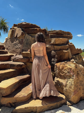Matte Brown Maxi Dress