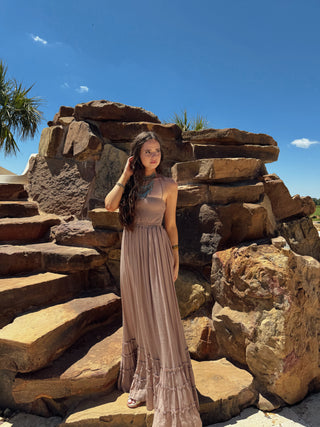 Matte Brown Maxi Dress